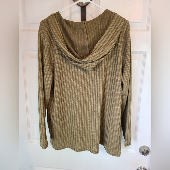 Absolutely Famous Woman's Long Sleeve Sweater Hoodie,  Size: 1X Color: OD Green - Picture 14 of 14